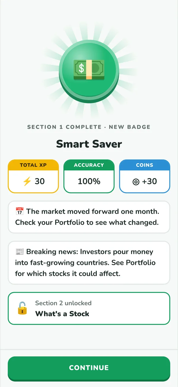 Earning the Smart Saver badge